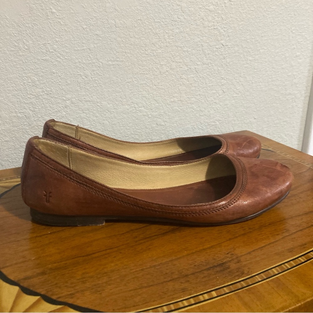 Frye Brown Leather Flats Sz 10
